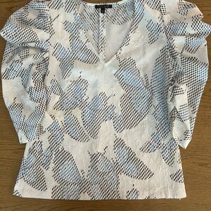 Alberto Makali Y2K Vintage Balloon Sleeve Blouse, Colorful Fabric Size  XS